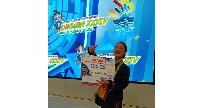 Jessica, Siswa SMKN 3 Magelang Raih Juara 3 Mata Lomba Hotel Reception di LKS Jawa Tengah